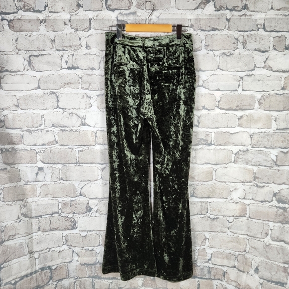 Noisy May Nattie High Waist Flare Velvet Pants Olive Green Stretch Size Small/30 - Picture 11 of 16